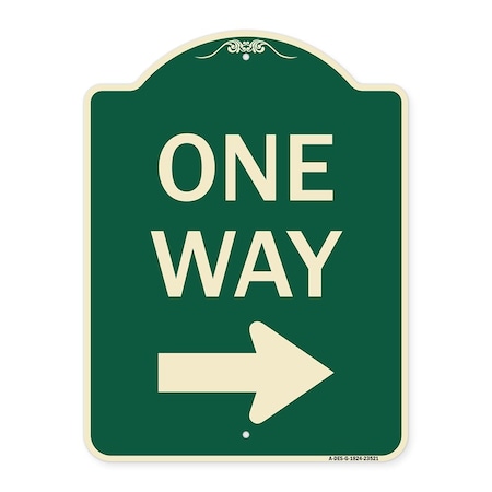 Signmission One Way Right Arrow Heavy-Gauge Aluminum Architectural Sign, 24" x 18", G-1824-23521 A-DES-G-1824-23521